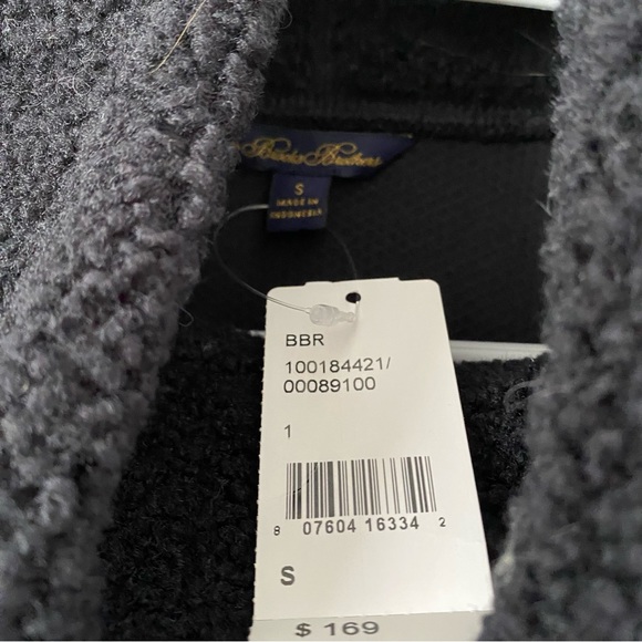 NWT Brooks Brothers Teddy Funnel Neck Sherpa Fleece in Black S/XS - Picture 3 of 5